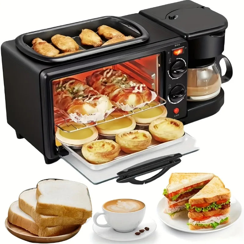 3-in-1 Breakfast Maker With Coffee Eggs Toast And Timer Functions