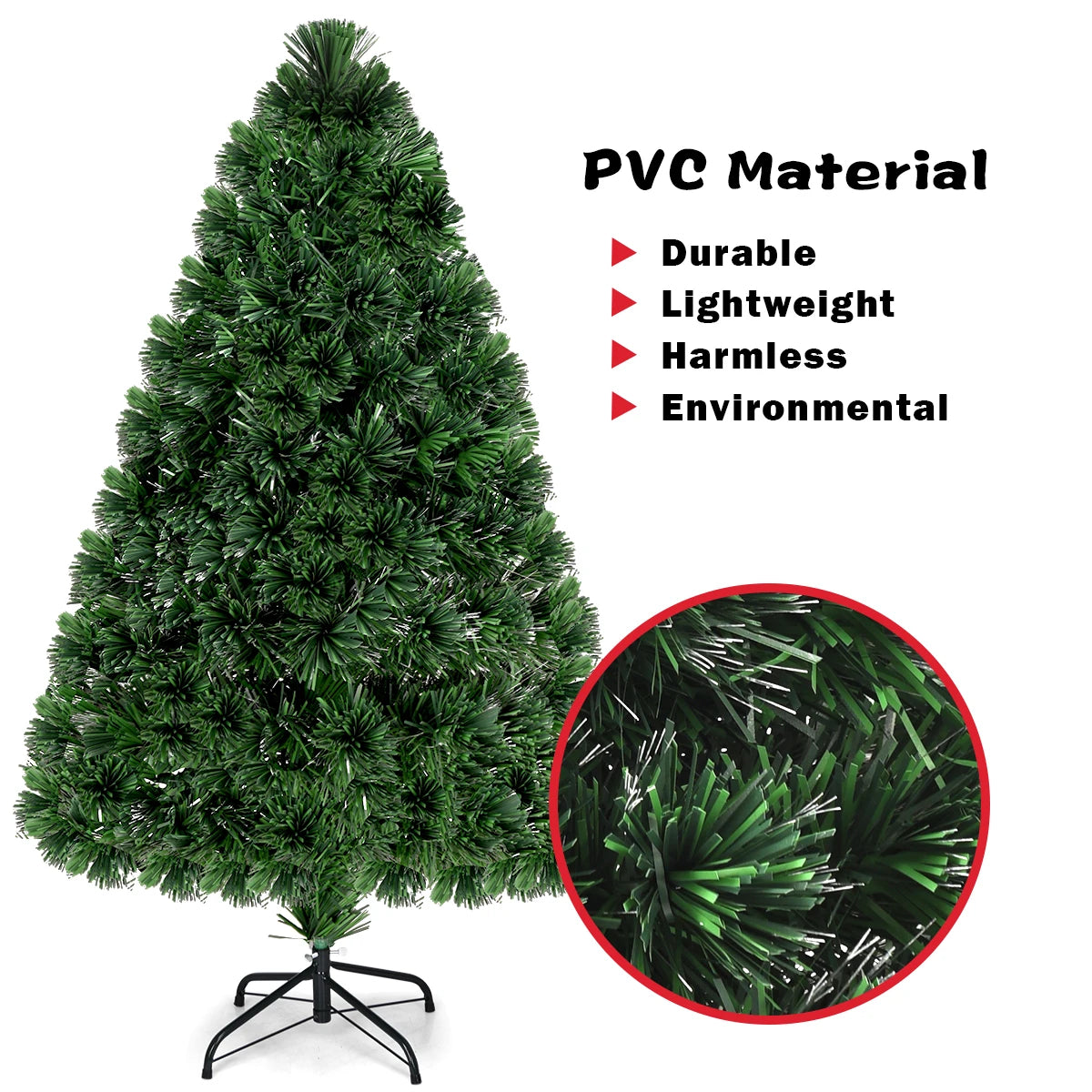 MULTIGOT Pre Lit Fiber Optic Artificial Christmas Tree With Stand
