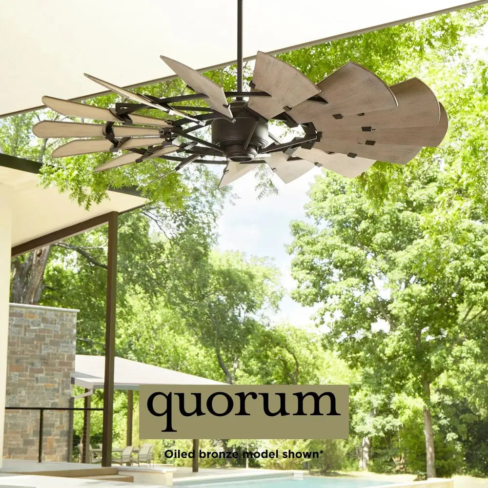 YTYIN Windmill 15 Blade Wagon Wheel Ceiling Fan DC Motor