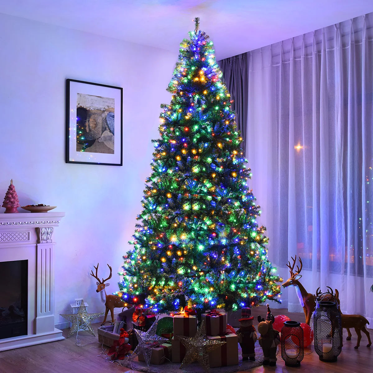 MULTIGOT Pre Lit Artificial Christmas Tree With 1000 LED Lights