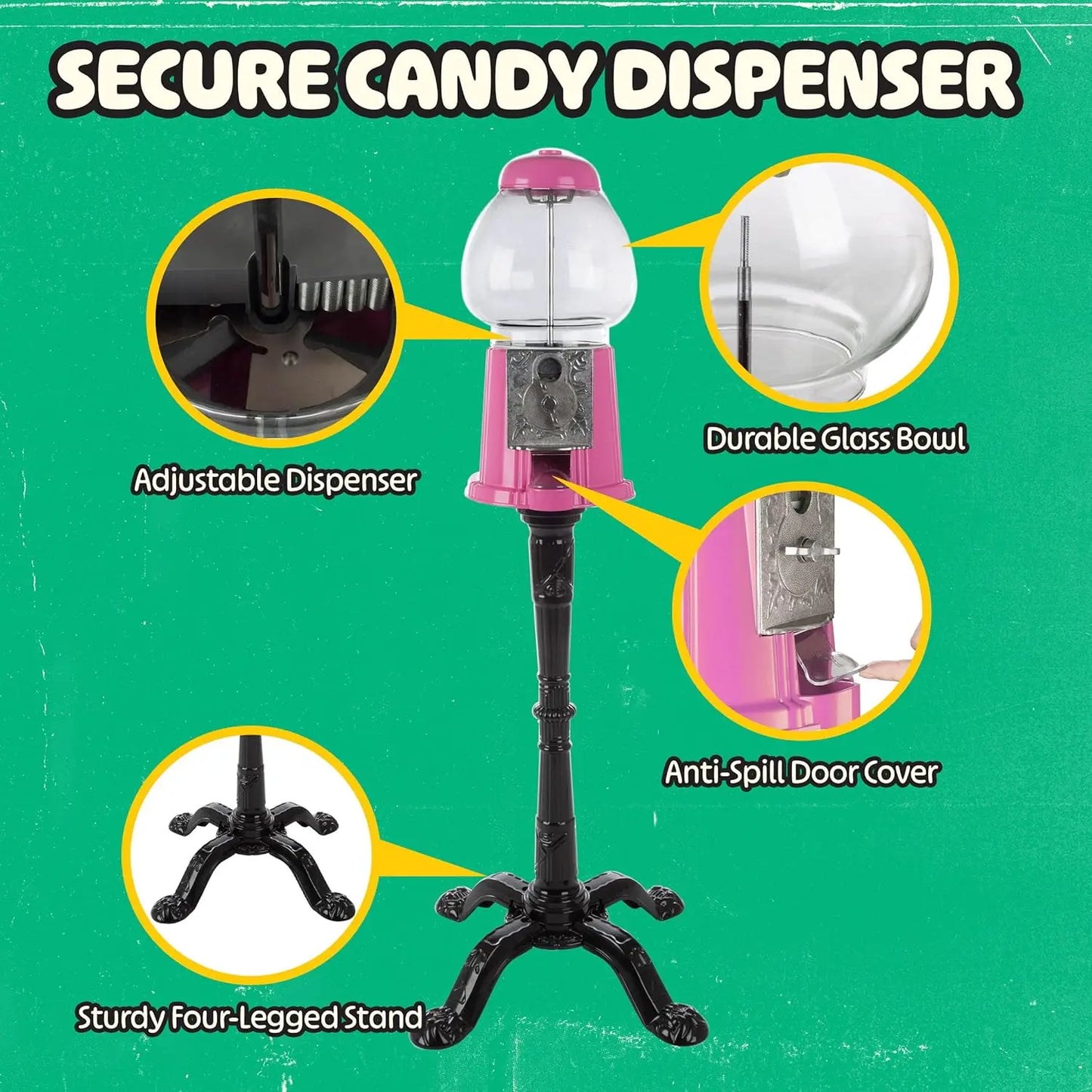 XMSJ Gumball Machine With Stand And Glass Globe Coin Bank