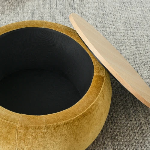 Round Storage Ottoman 2 In 1 End Table And Footstool