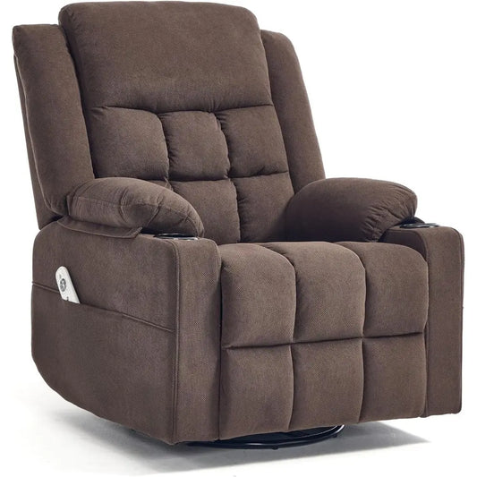 Swivel Recliner Chair With Massage And Heat For Adults