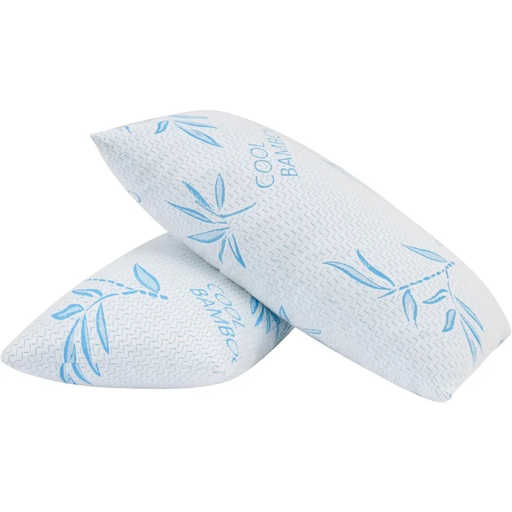 2 Pack Cooling Shredded Memory Foam Adjustable Pillow With Cover