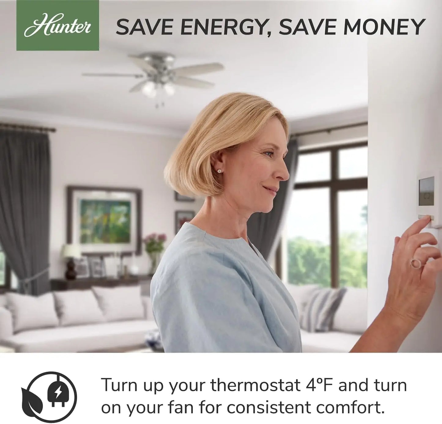 XMSJ Ceiling Fan With LED Light Wall Control Quiet Operation