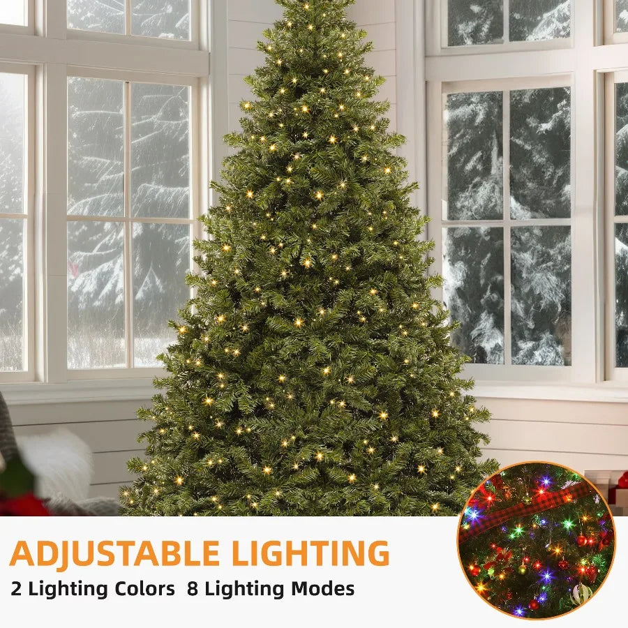 Uforic Pre-Lit Artificial Christmas Tree with Warm Lights for Home and Party