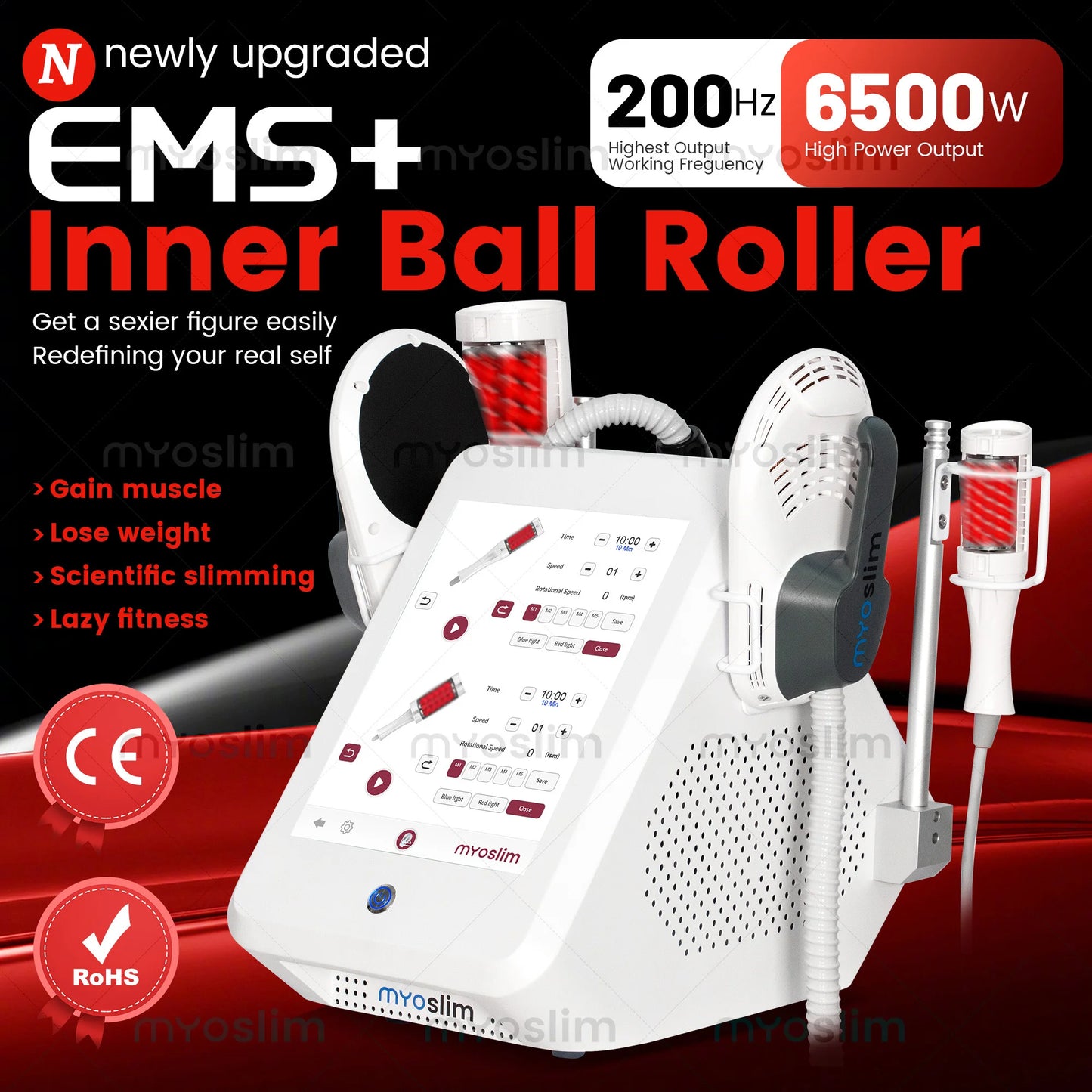 Myoslim 6500W 200Hz EMS Roller For Cellulite Reduction Massage