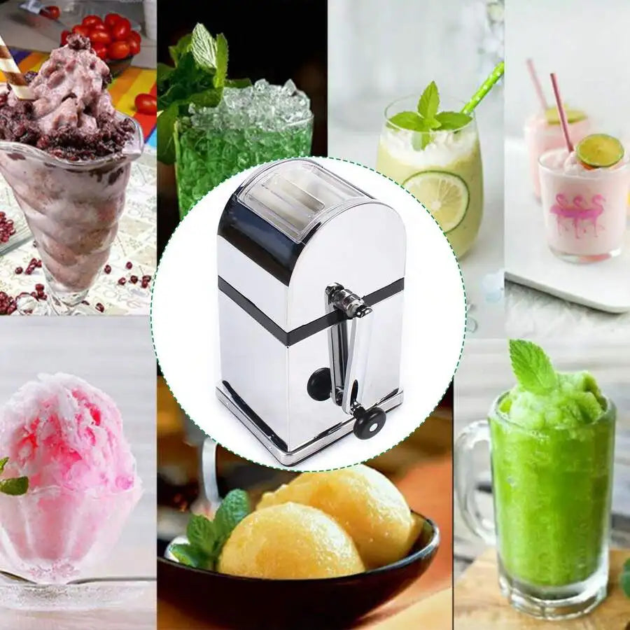 XMSJ Ice Crusher Manual Stainless Steel Shaver For Ice Chips