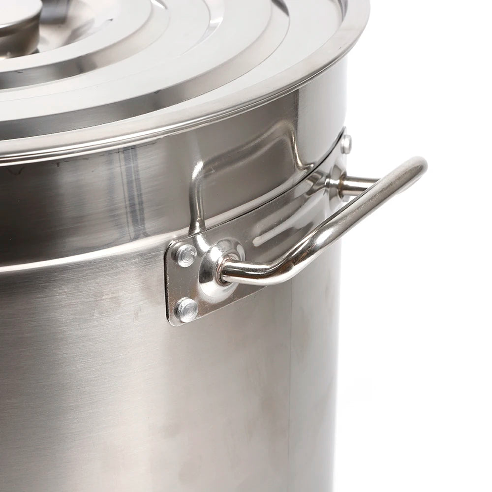 Thickened Stainless Steel Soup Stock Cooking Pot With Domed Lid