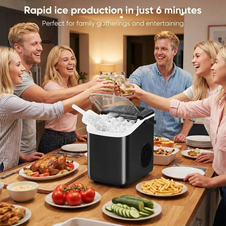 XMSJ Nugget Ice Maker Portable Countertop Machine Ready In 6 Minutes