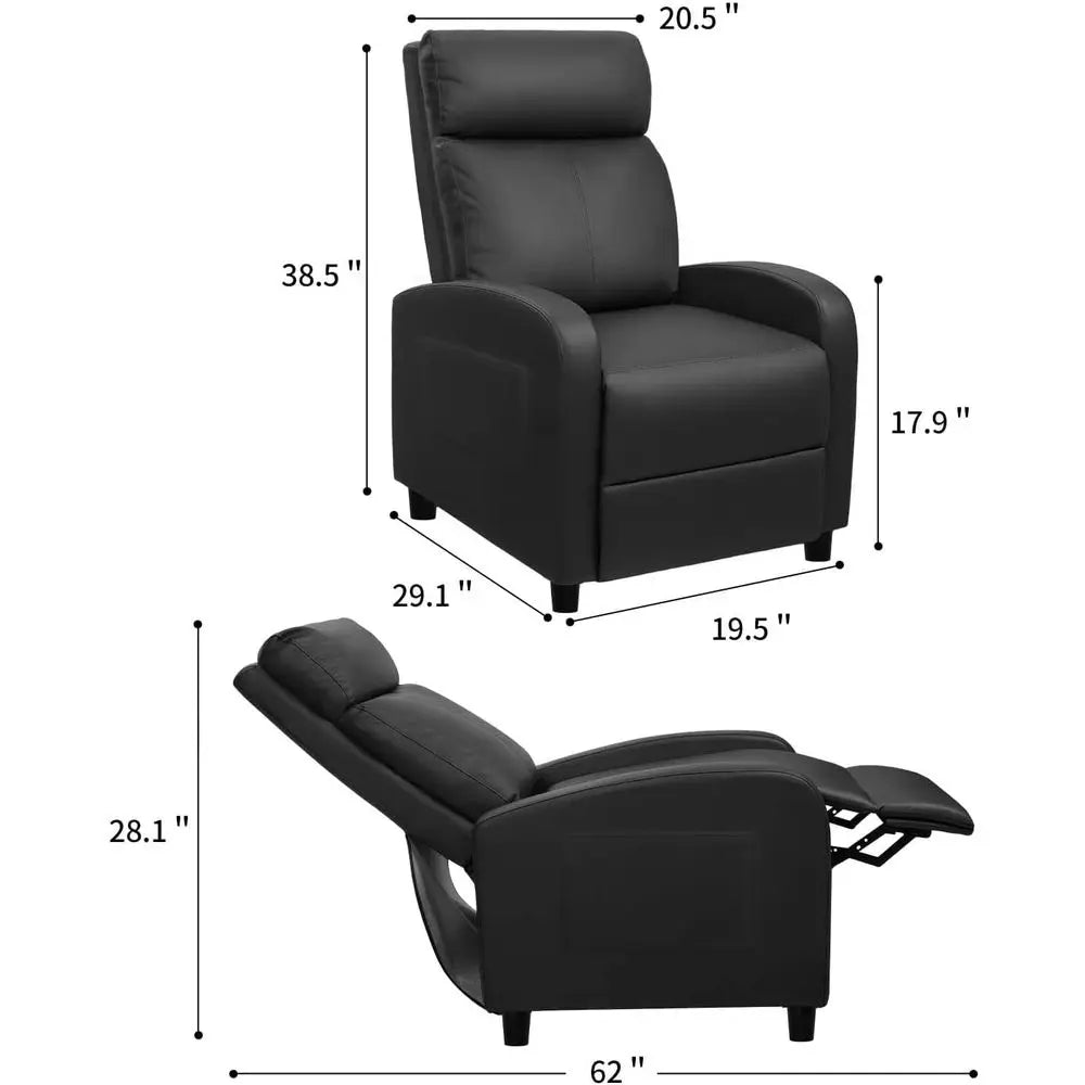 Massage Recliner Chair For Home Theater PU Leather With Cushioned Comfort