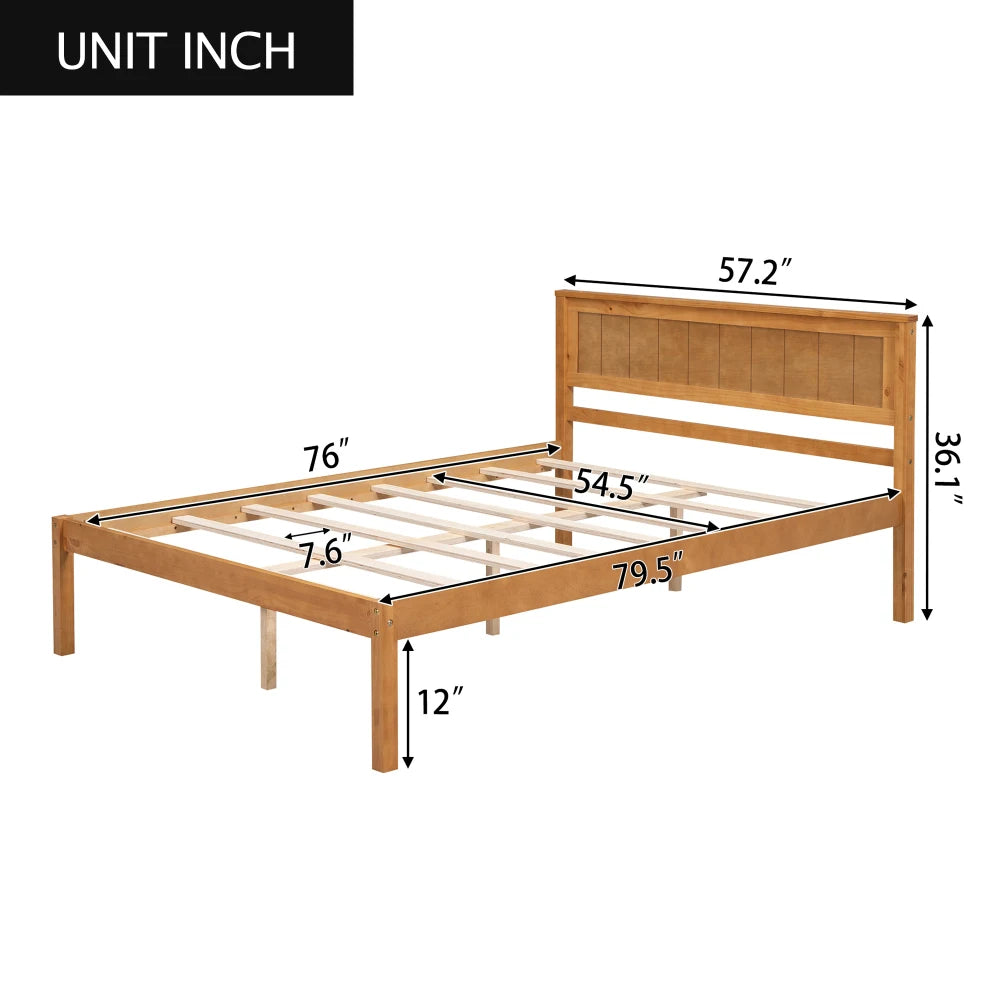 Platform Bed With Headboard And Slat Support No Box Spring