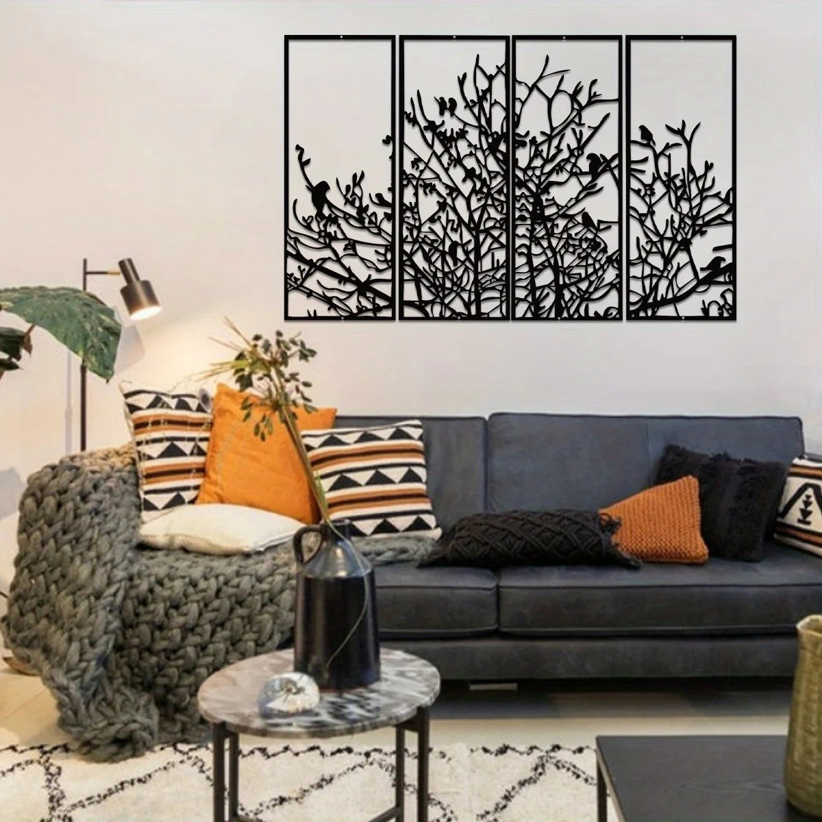 Tree Of Life Metal Wall Decor Mid Century Home Accent