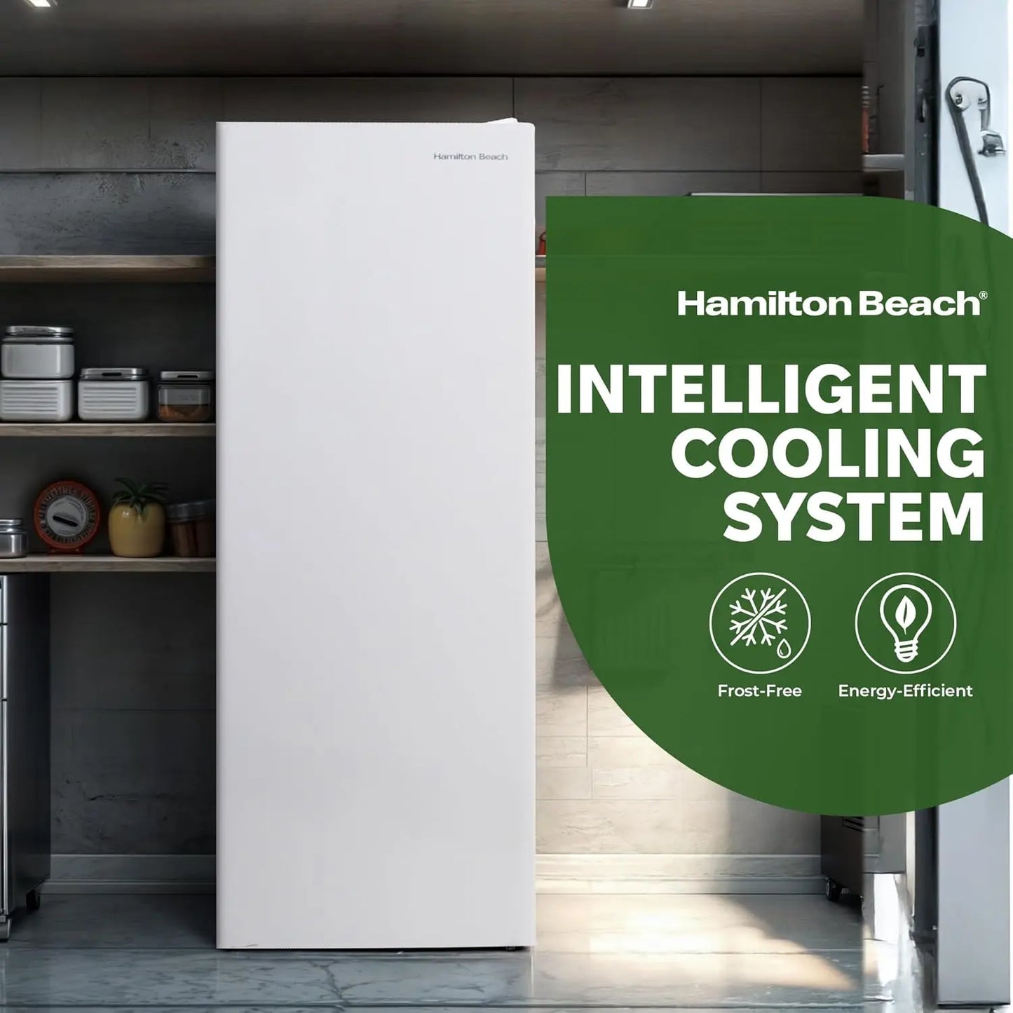 XMSJ Upright Fridge Freezer With Reversible Door Removable Shelves