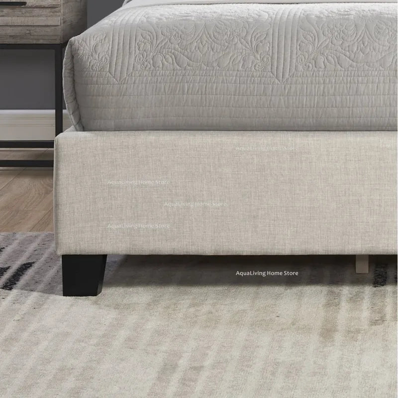 Tufted Wingback Upholstered Bedroom Furniture Set With Nightstands