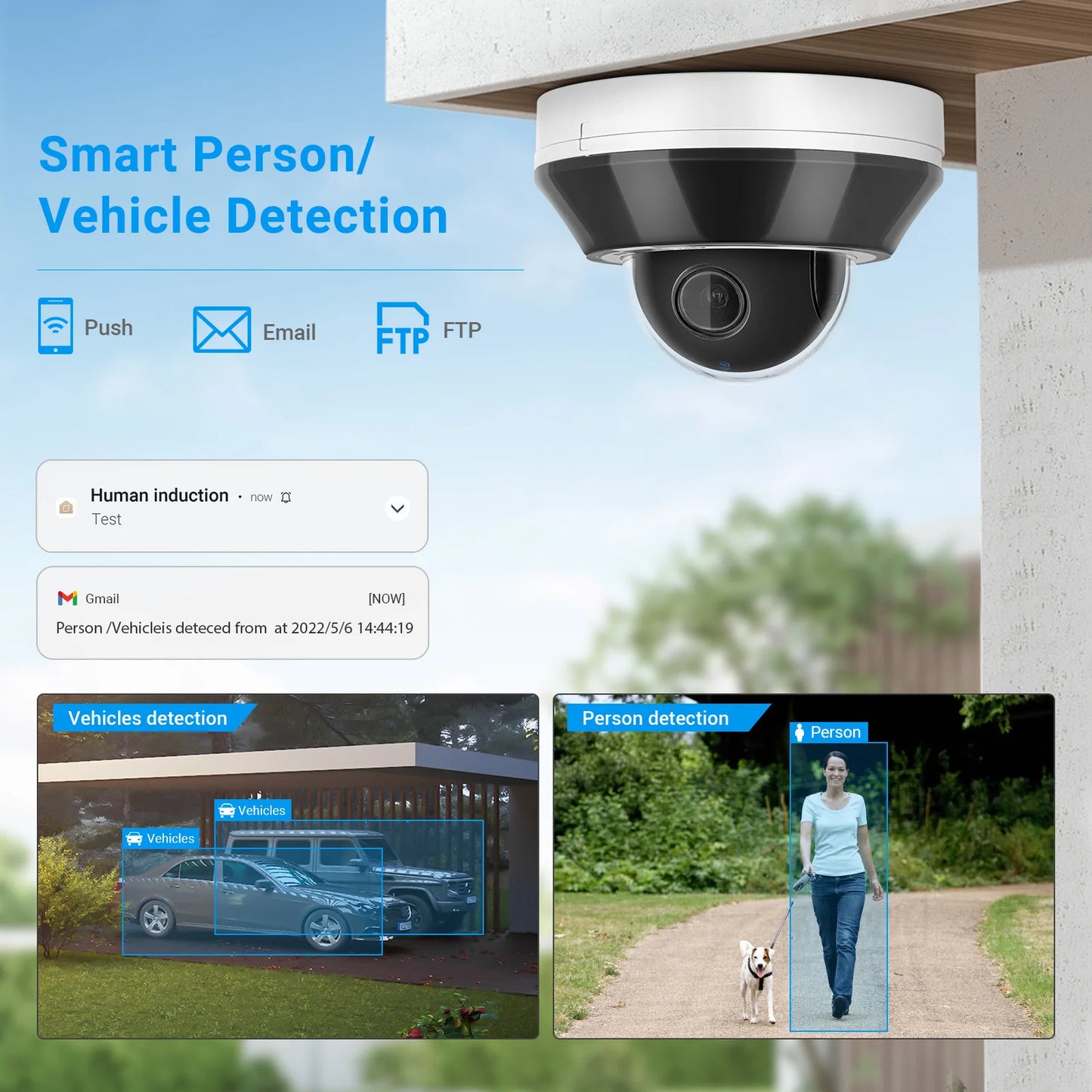 AIOTSECX Hikvision Compatible 6MP POE PTZ Dome Camera 3X Zoom