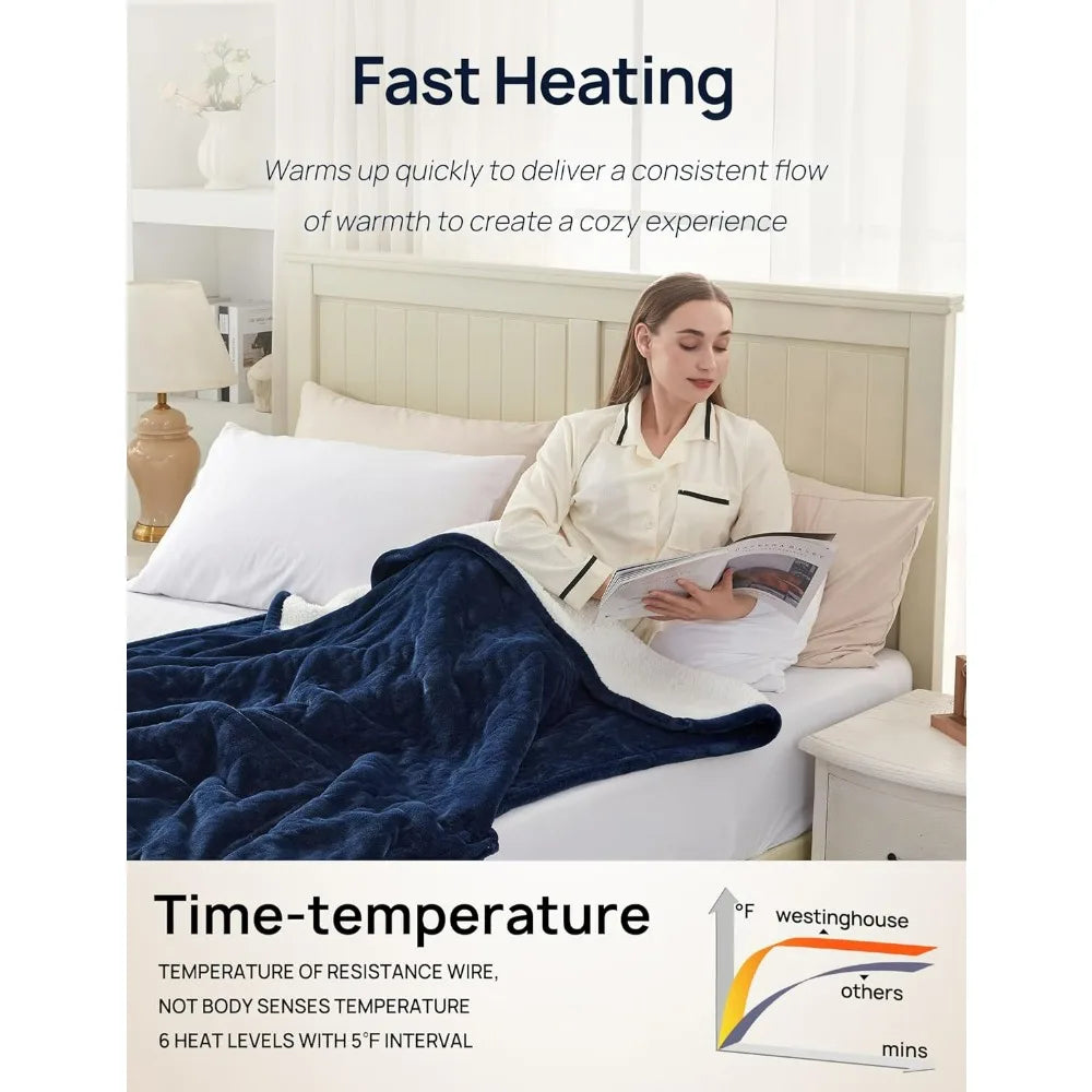 Westinghouse Ultra Soft Heated Blanket With Foot Pocket