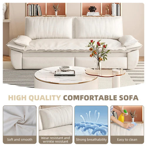 Convertible Velvet Sleeper Sofa Bed With Pull Out Design