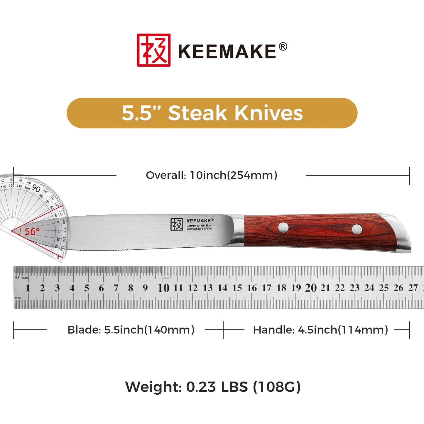 4 Piece Stainless Steel Steak Knife Set Ultra Sharp