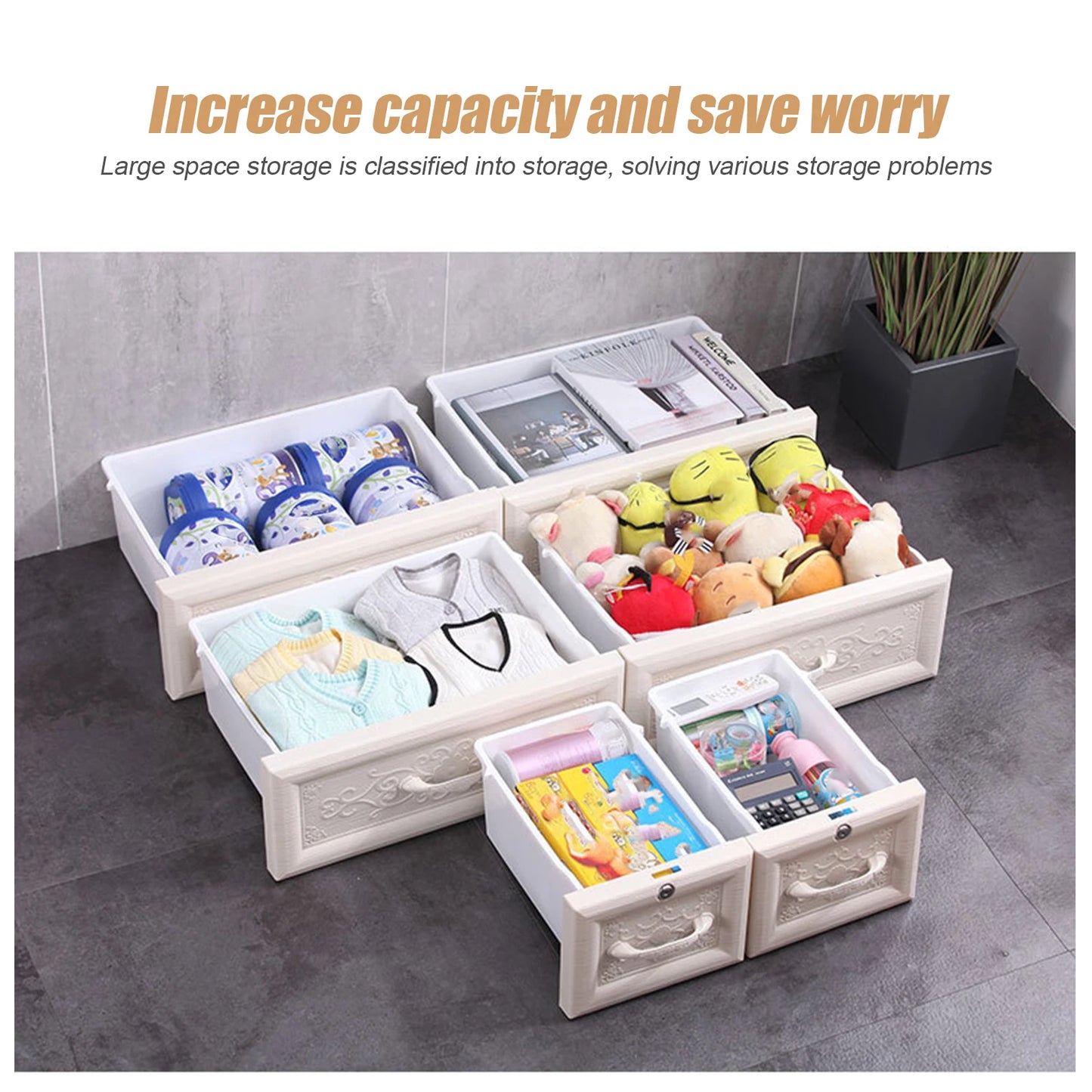 Organizer Storage Cabinet With Drawers for Bedroom and Office