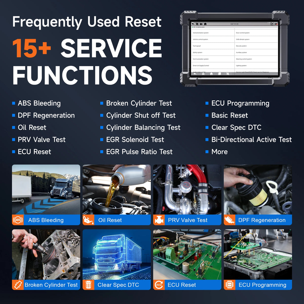 Ancel X7 HD Diesel Truck Diagnostic Scanner With ECU Coding
