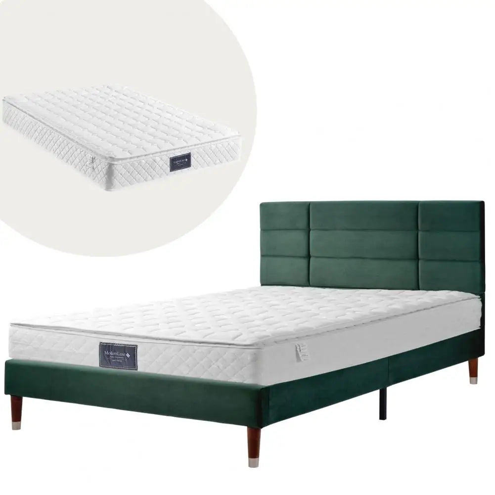 Bed Frame With Soft Headboard And Charging Station Metal