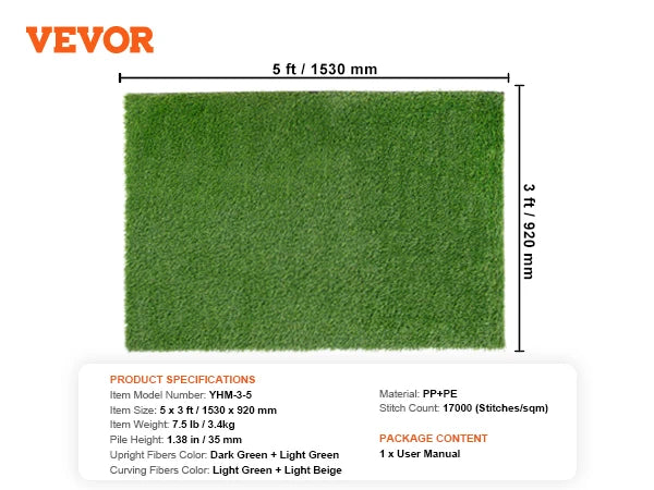 Artificial Grass Rug Outdoor Turf Mat With Drainage Holes