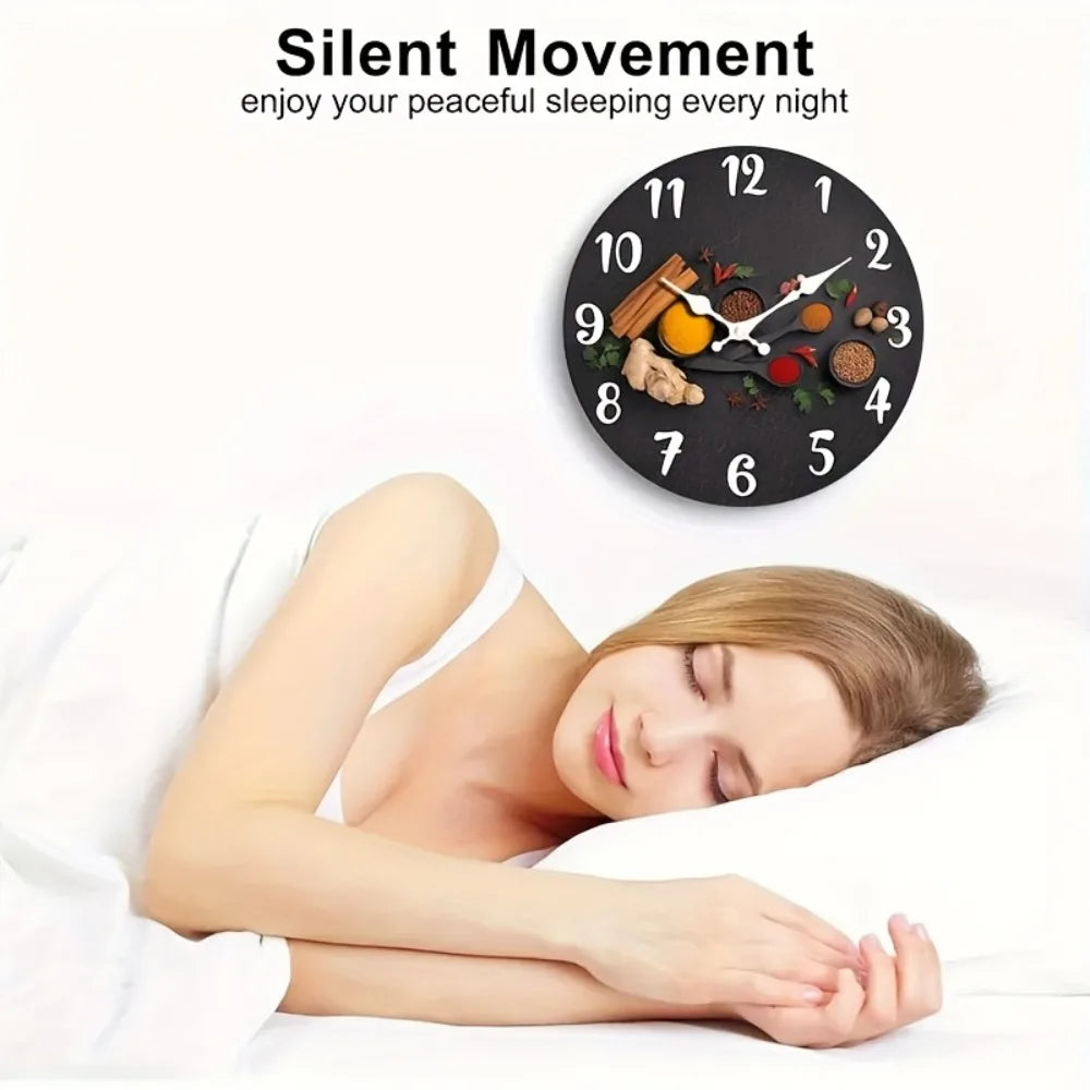 XMSJ Silent Round Wall Clock Digital NonTicking Design