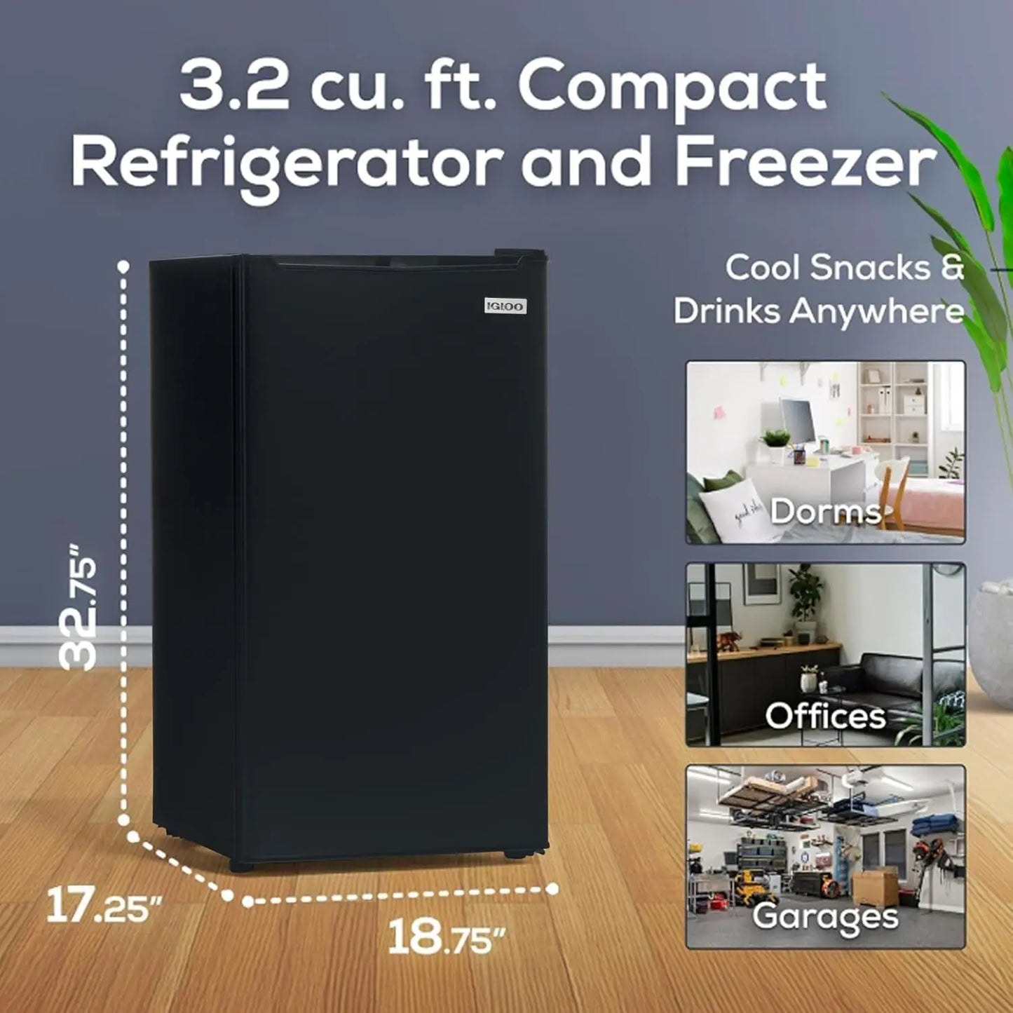 XMSJ Mini Fridge With Freezer Single Door Compact Refrigerator For Homes