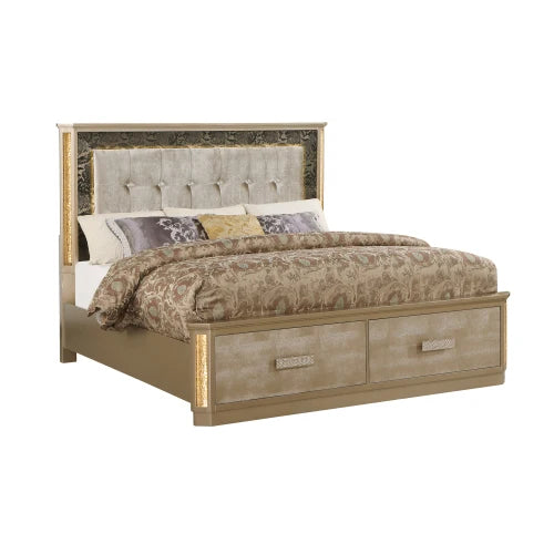 Luxurious Queen 5PC Wood Bedroom Set Available In Two Configurations