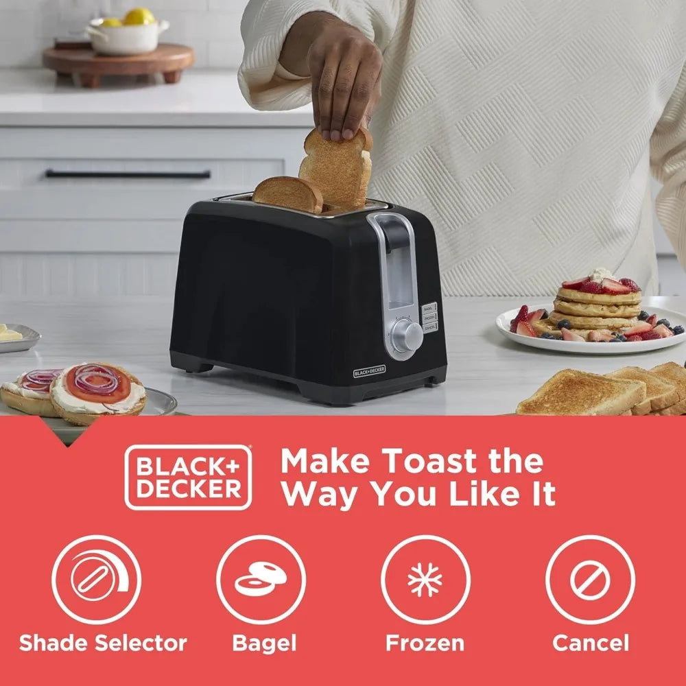 Extra Wide Slot Two Slice Toaster With 110V Plastic Housing
