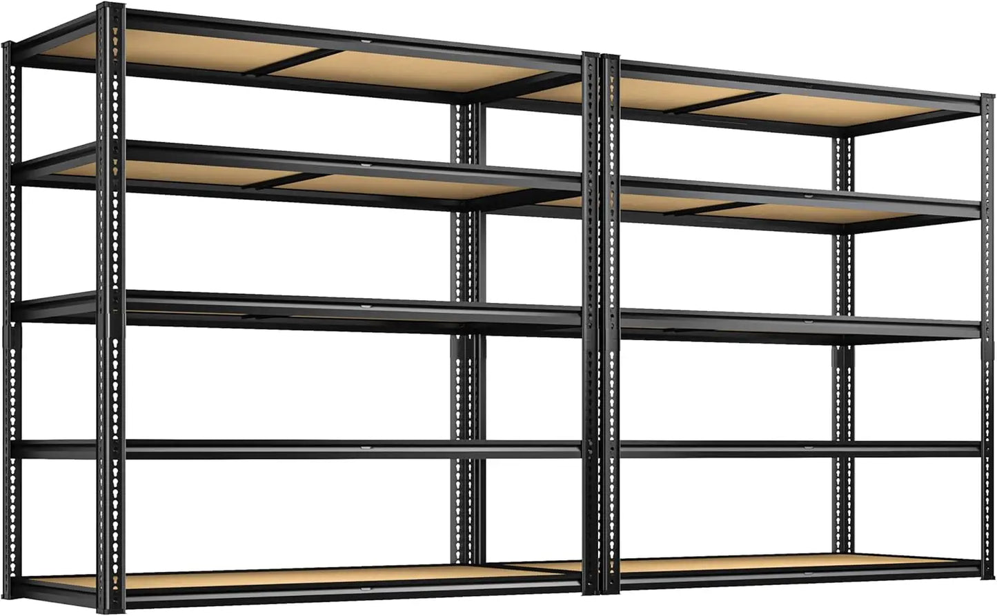 Heavy Duty Garage Shelving With Five Adjustable Metal Tiers