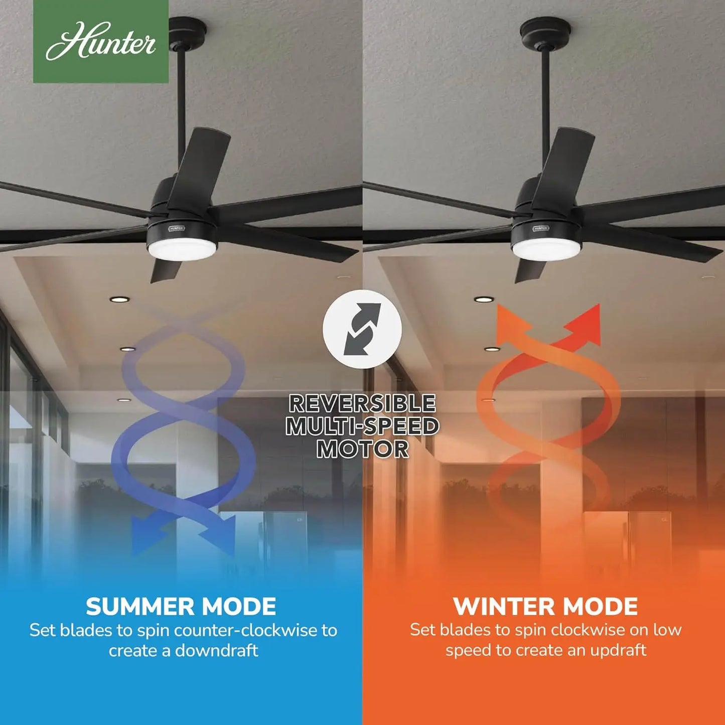 XMSJ Ceiling Fan With LED Light Wall Control Quiet Operation
