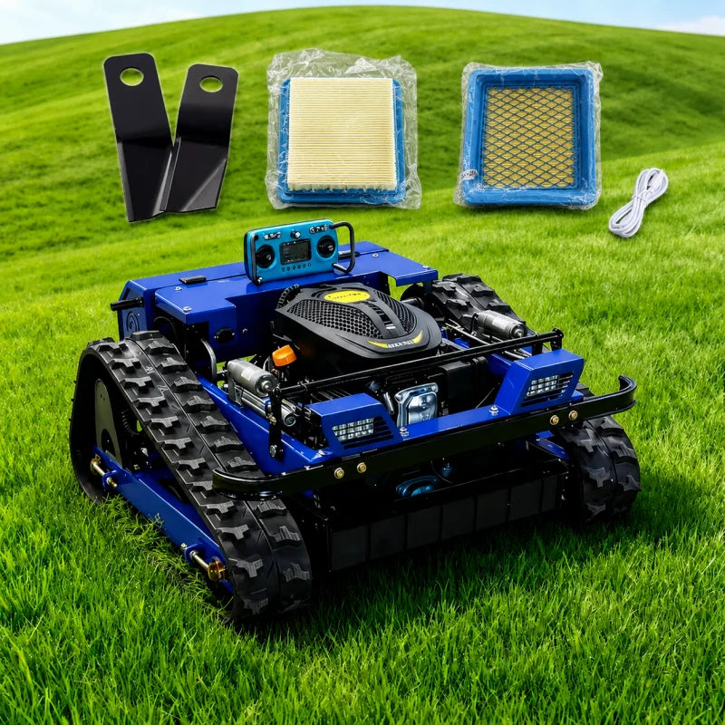 DEEPKRON Remote Controlled Lawn Mower for Steep Slope Grass Cutting