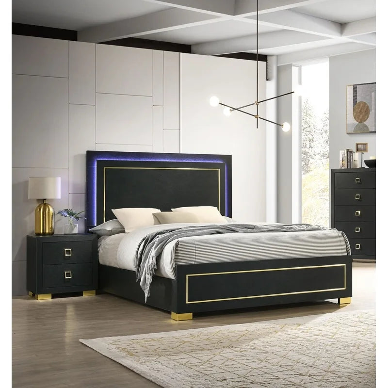 Contemporary 3Pc Bedroom Set With Bed And Nightstands