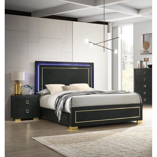 Contemporary 3Pc Bedroom Set With Bed And Nightstands