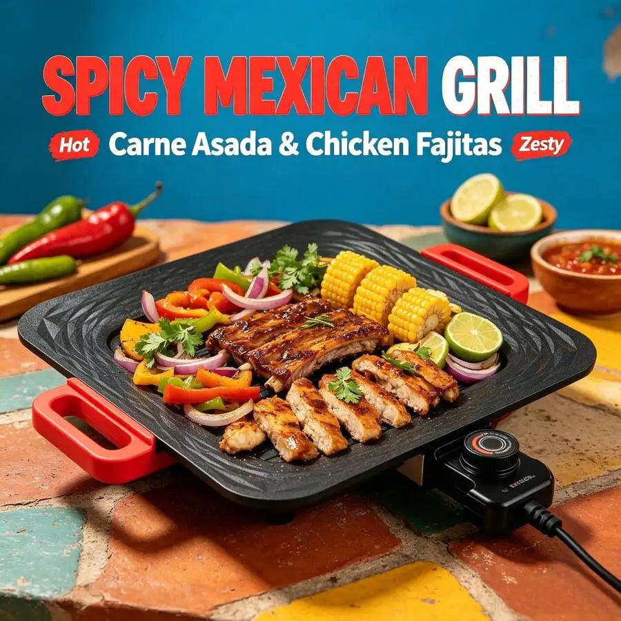 XMSJ 1500W Electric Griddle With Nonstick Surface And Temperature Control