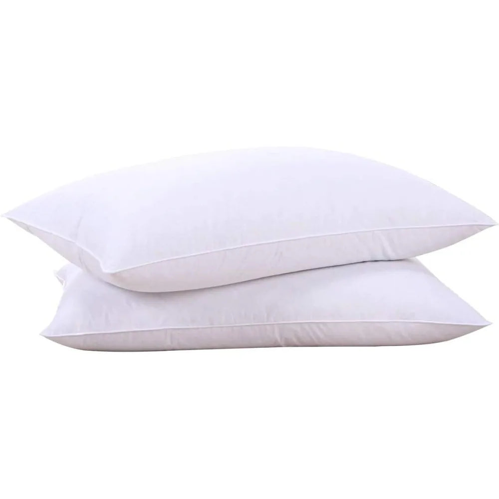 Goose Feathers And Down Pillows With Cotton Cover Set 2