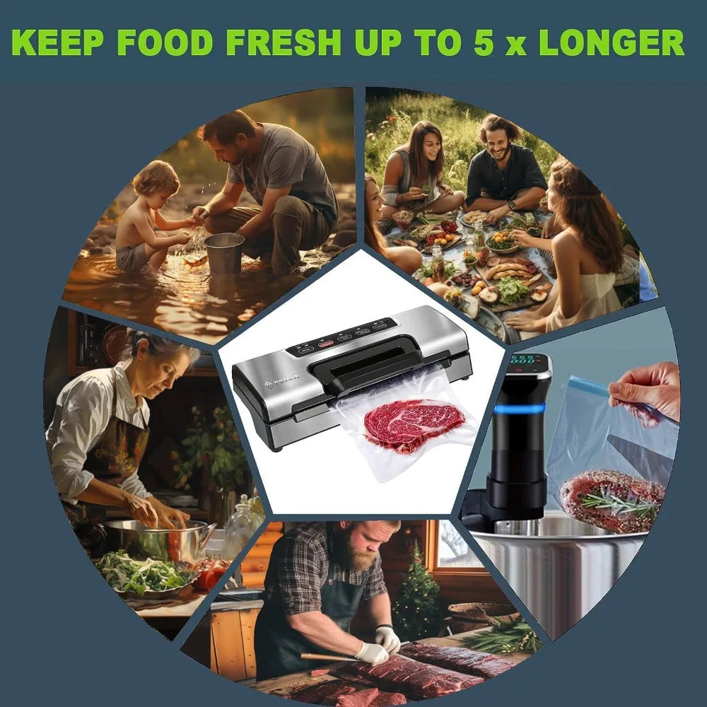 XMSJ Precision Vacuum Sealer Built in Cutter and Storage