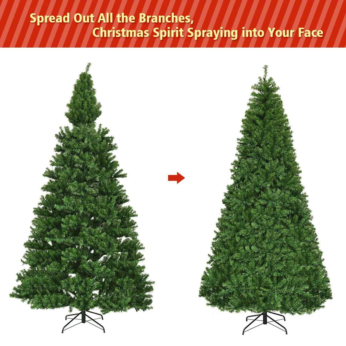 MULTIGOT Pre Lit Artificial Christmas Tree With 1000 LED Lights