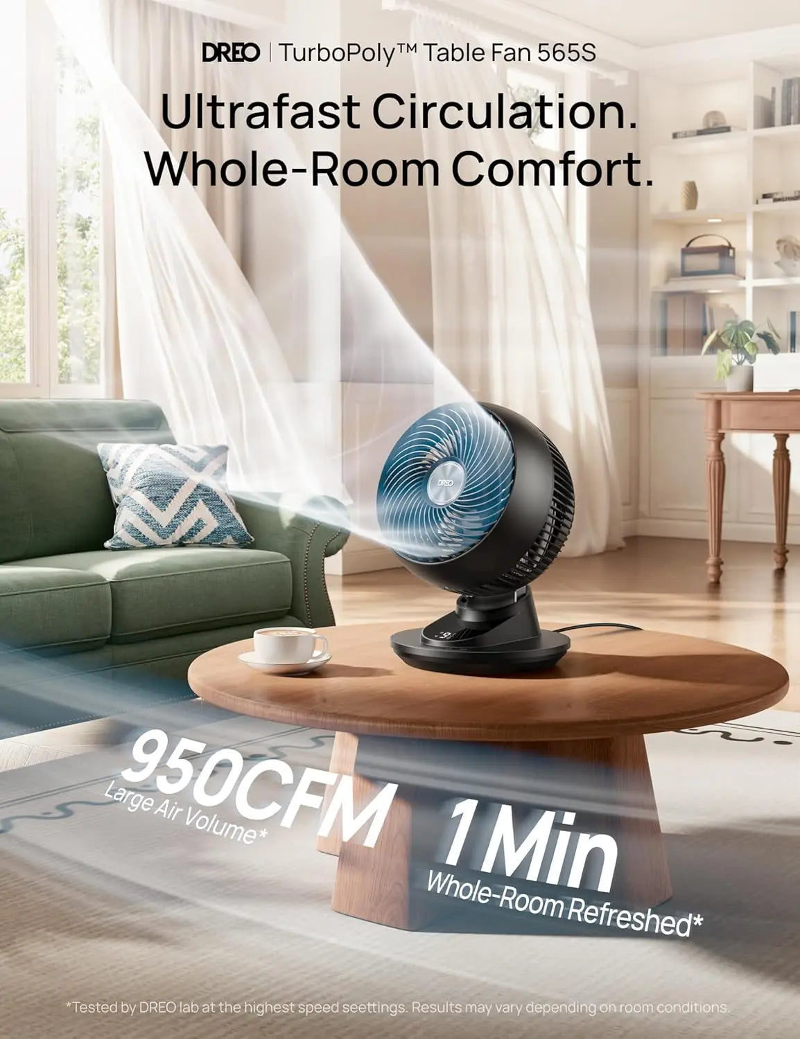 XMSJ Smart Desk Fan For Bedroom Quiet Operation 20dB Remote