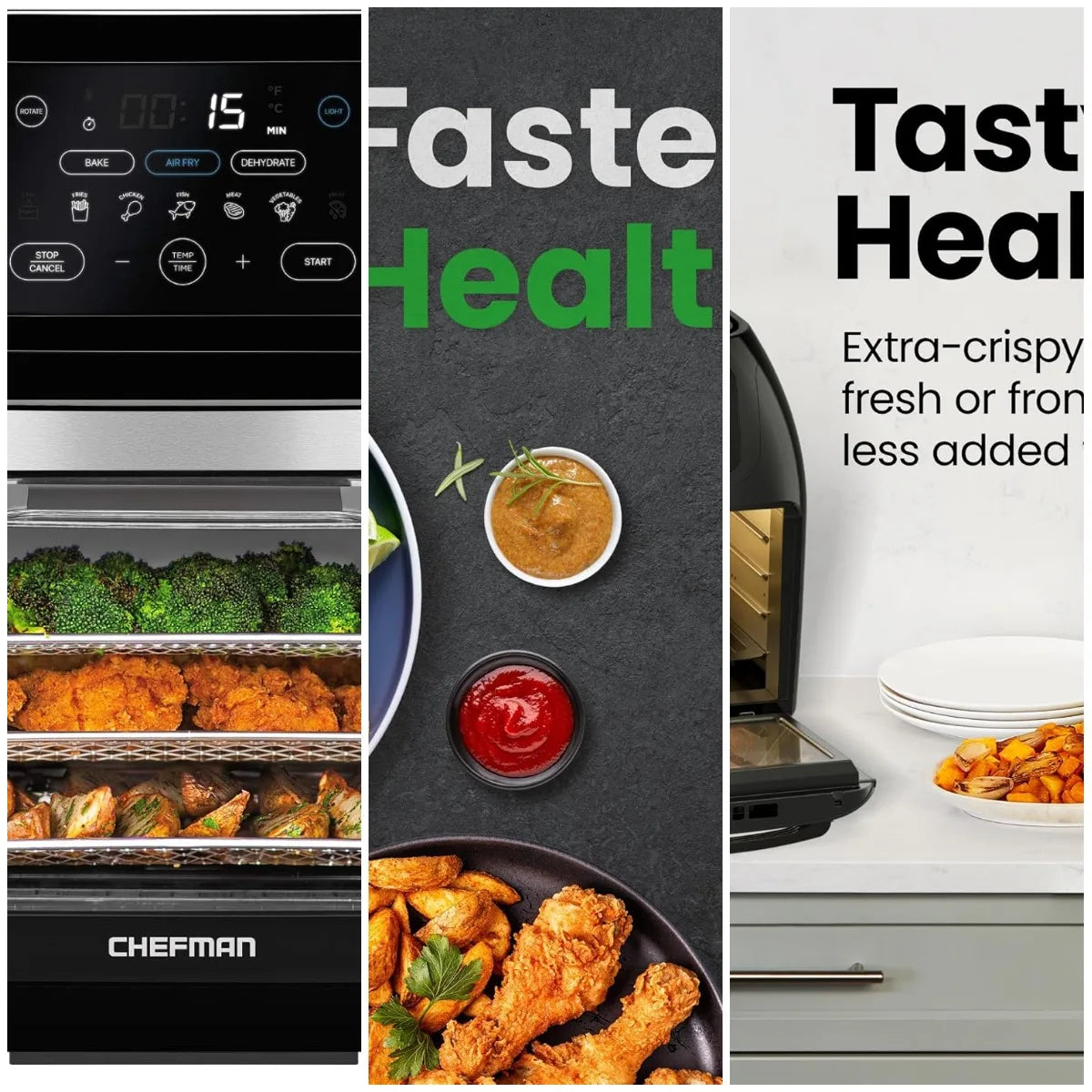 XMSJ Multifunctional Digital Air Fryer Rotisserie Dehydrator Convection Oven