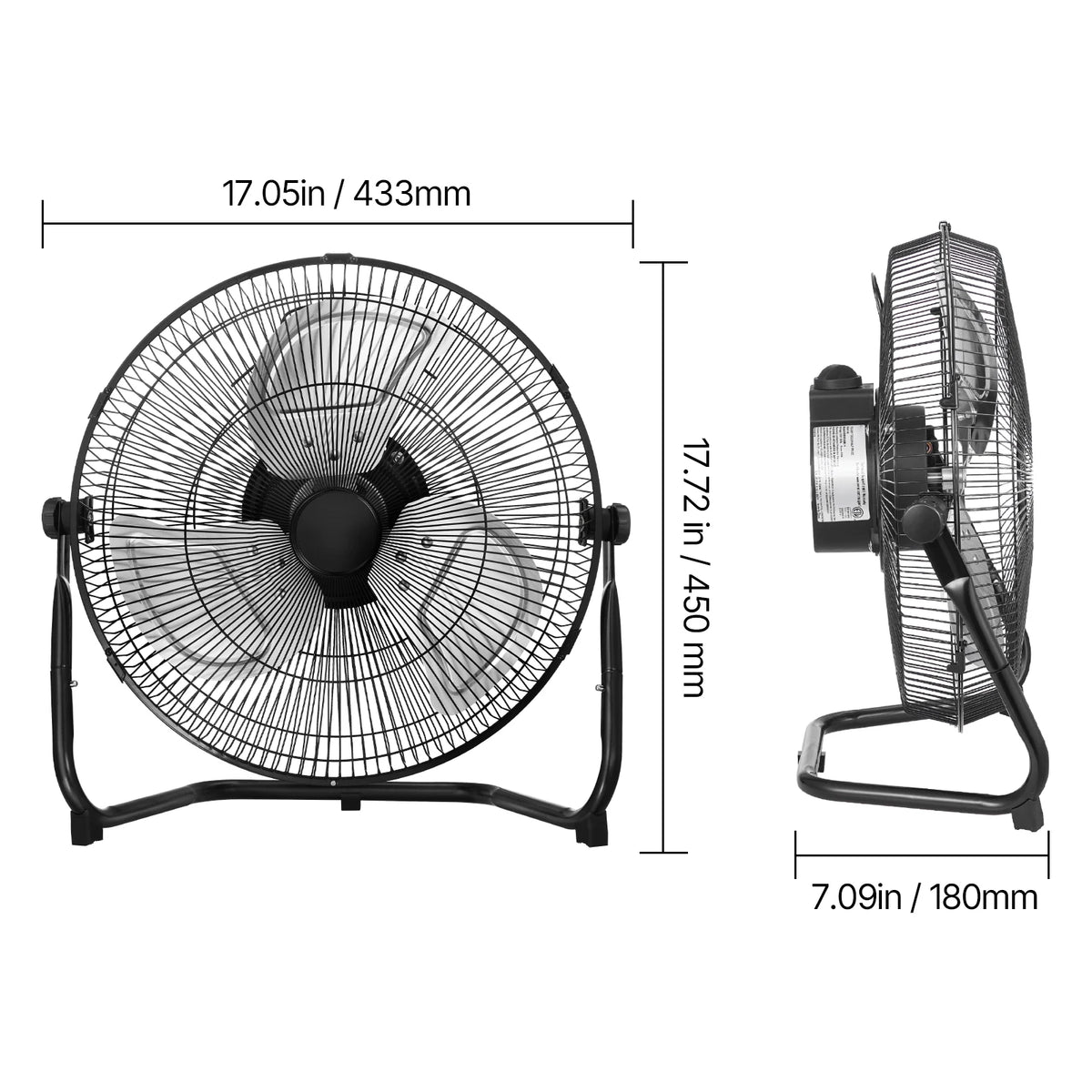 VEVOR High Velocity Industrial Floor Fans With Adjustable Tilt