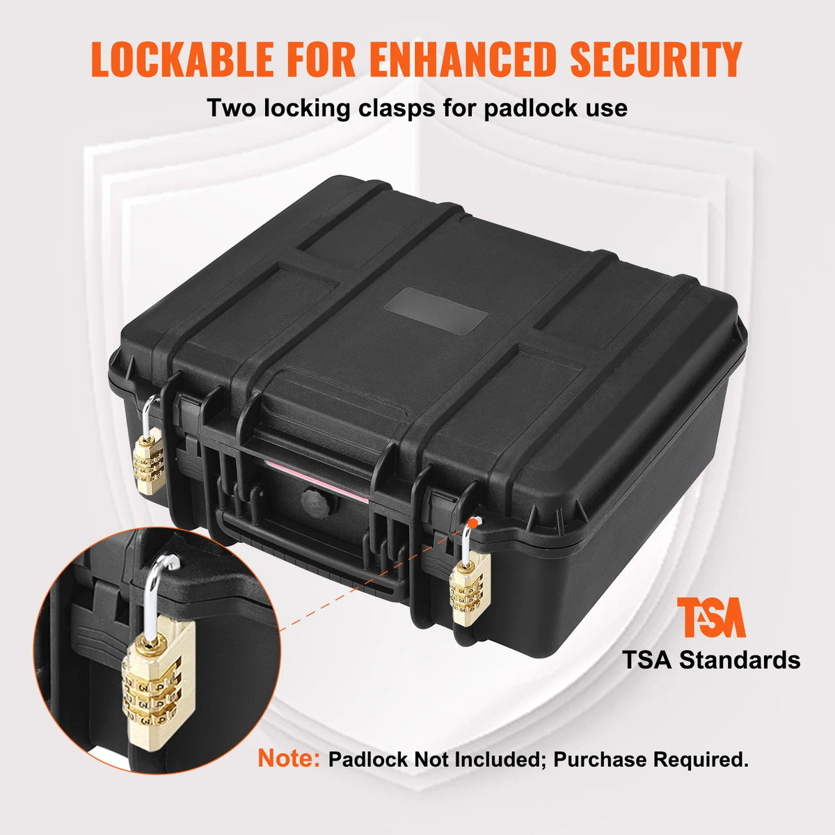 Succebuy Waterproof Hard Pistol Case With PU Foam Lining