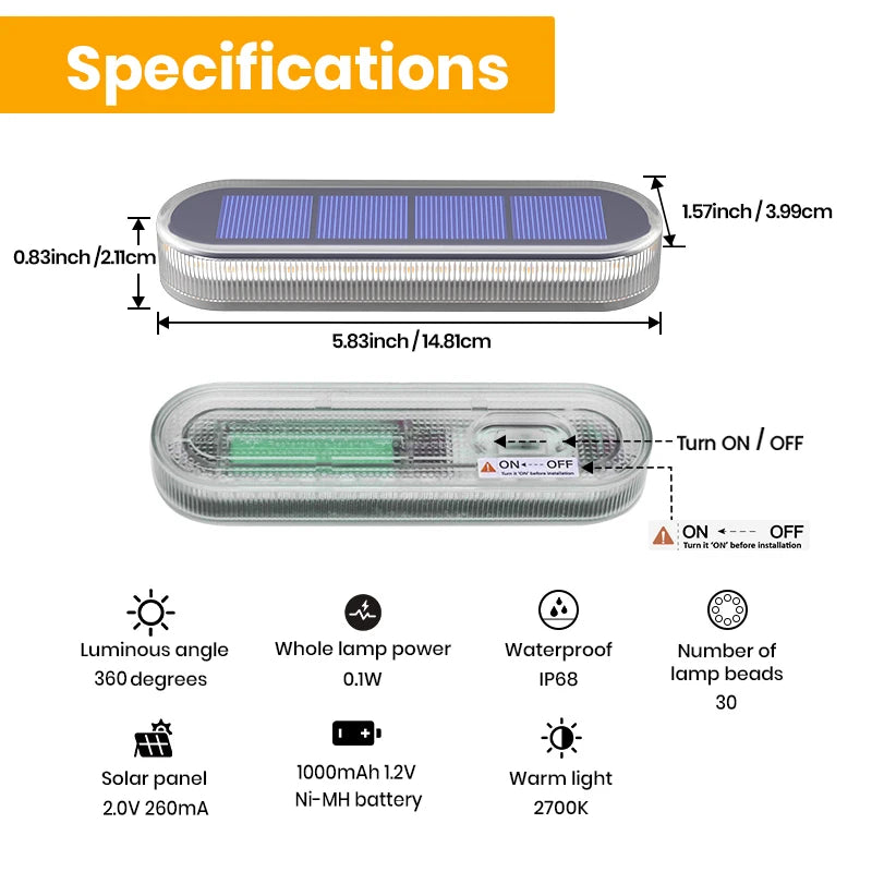 Solar Deck Lights IP68 Waterproof LED Four Pack Auto On
