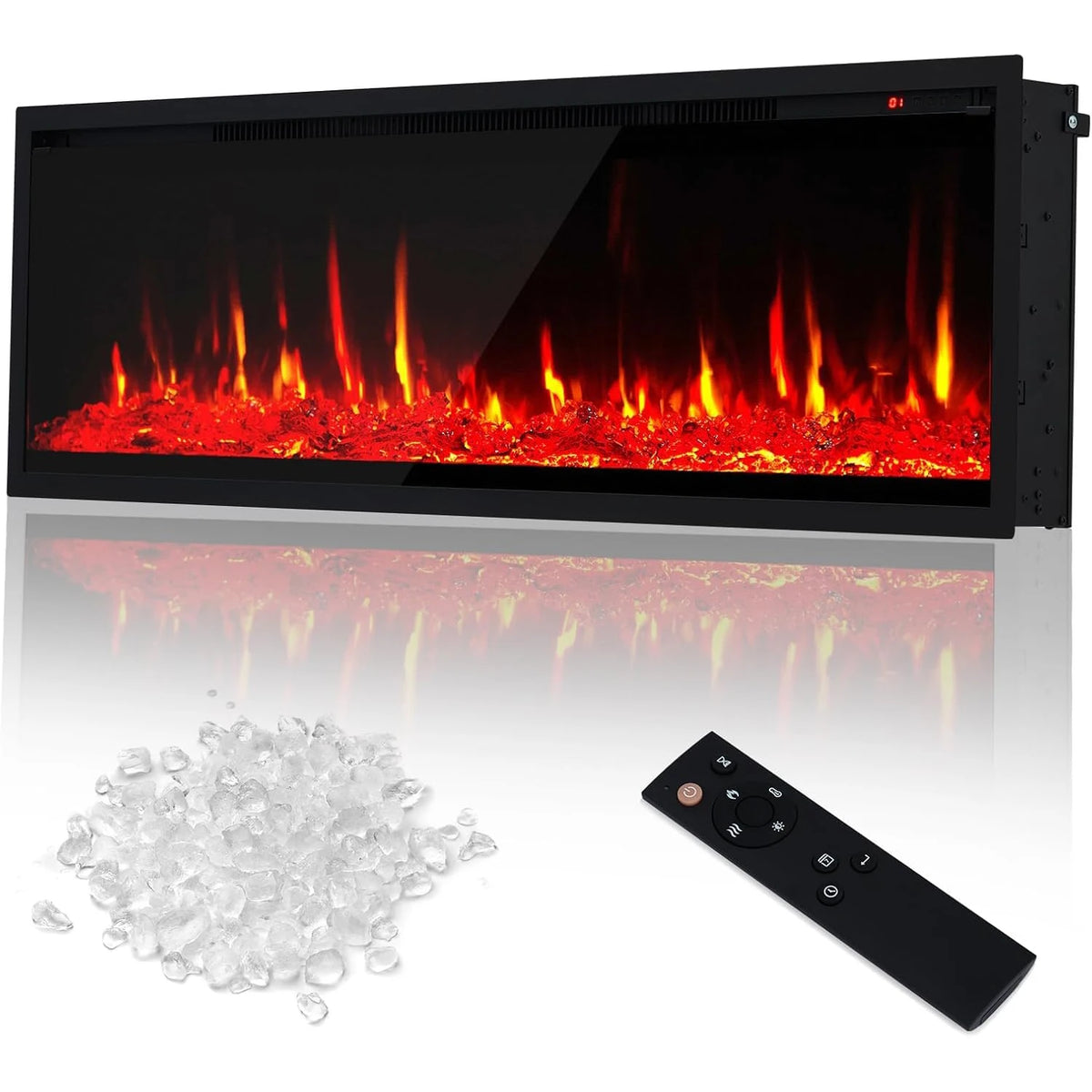 Acekool Wall Mounted Electric Fireplace Heater With Remote Control