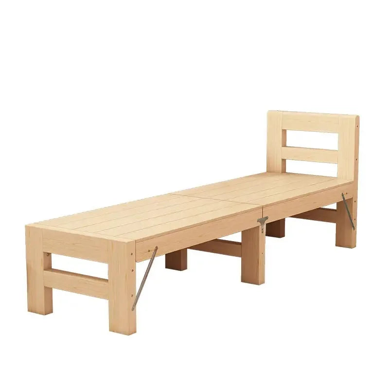 Solid Wood Folding Guardrail Bed With Bedside For Baby