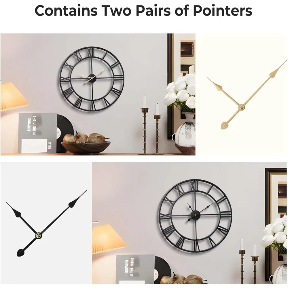 Numeral Metal Analog Wall Clock for Living Room and Bedroom