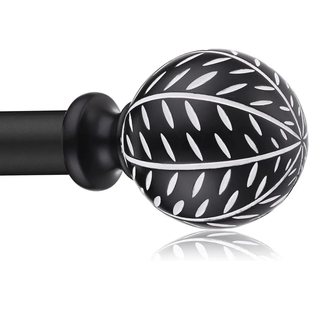 Adjustable Metal Curtain Rod With Decorative Finial For Windows