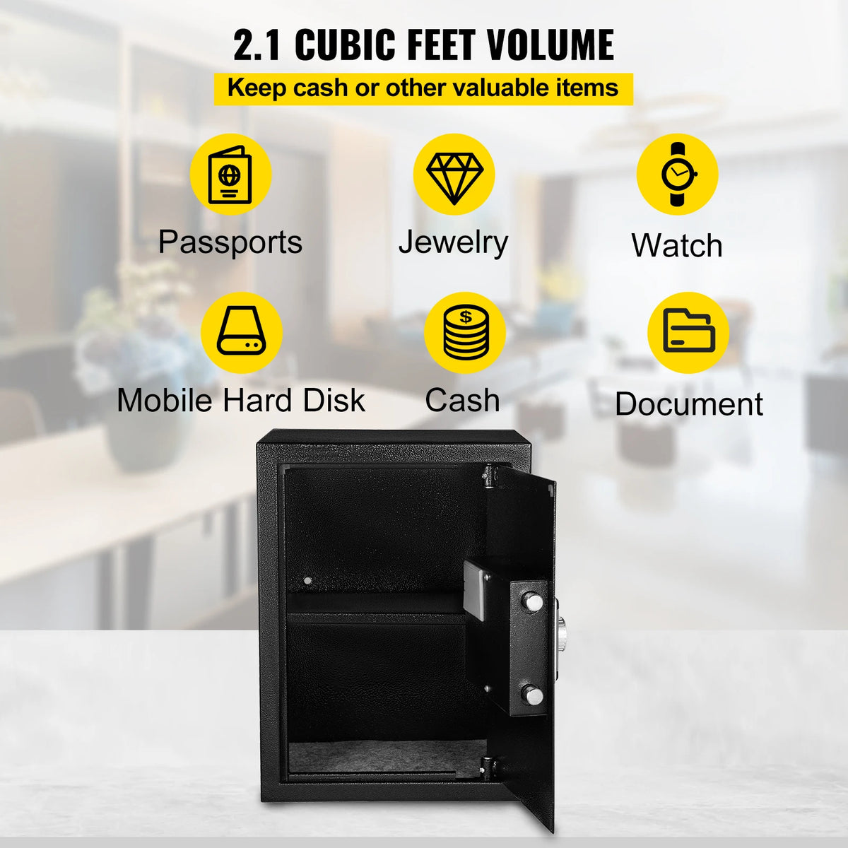 Fingerprint Digital Hidden Safe Deposit Box Secret Piggy Bank Key Lock